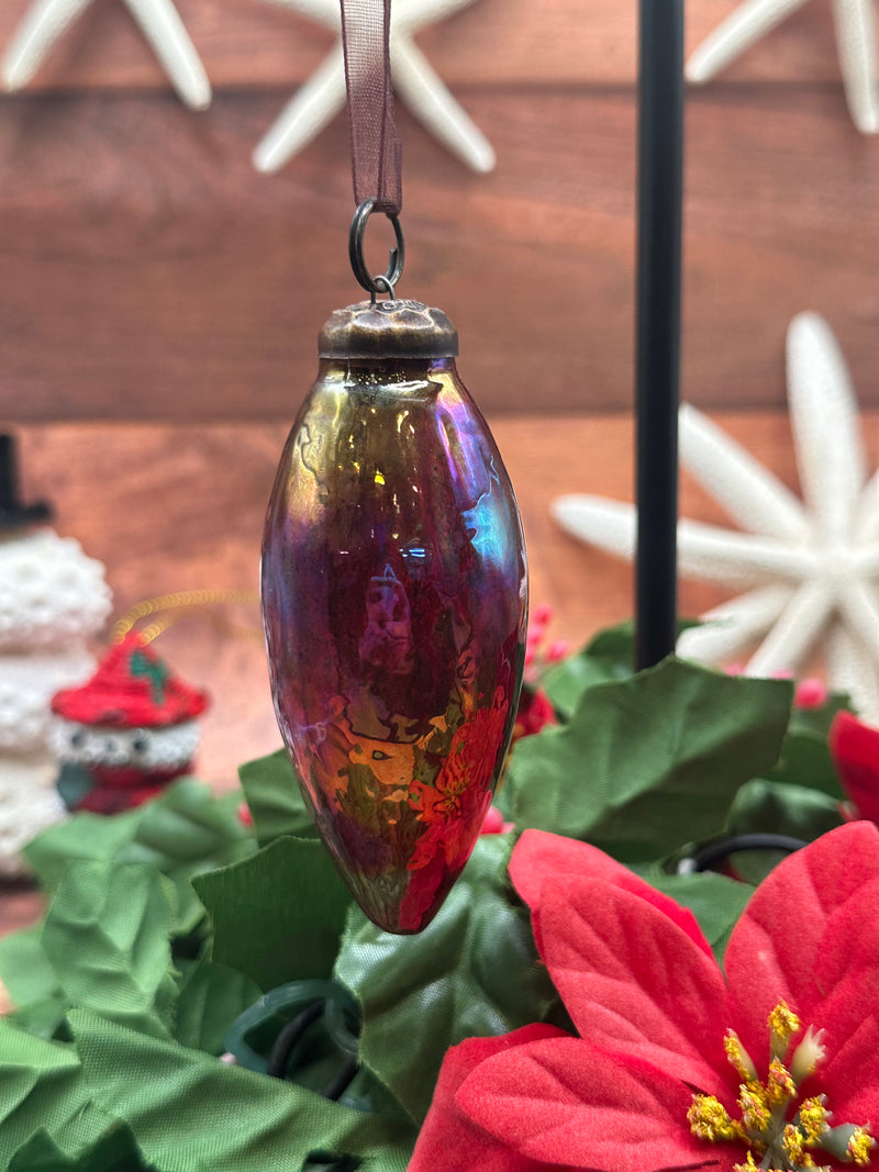 2" Wine Luster Conical Glass Christmas Decoration