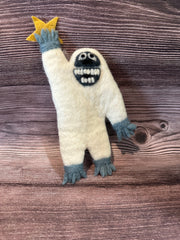 Handmade Felt Festive Yeti Christmas Tree Topper