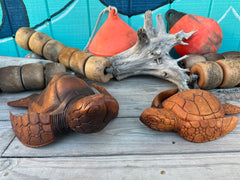 Carved Wooden Turtle Decor