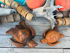 Carved Wooden Turtle Decor