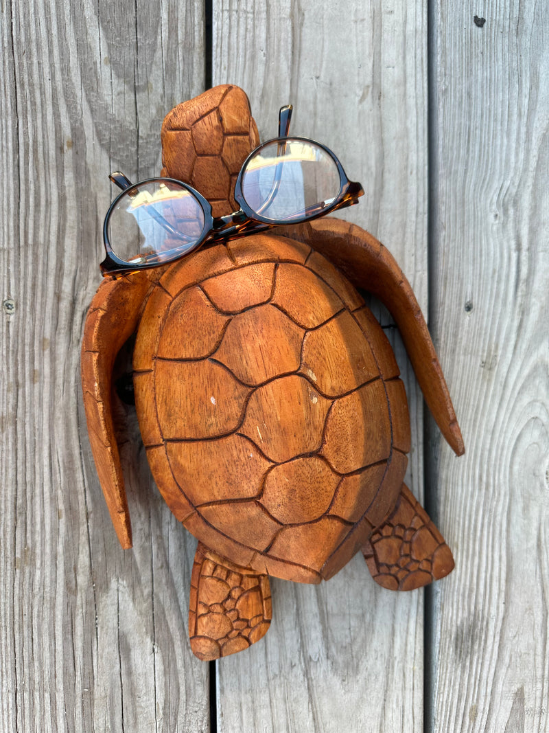 Carved Wooden Turtle Decor