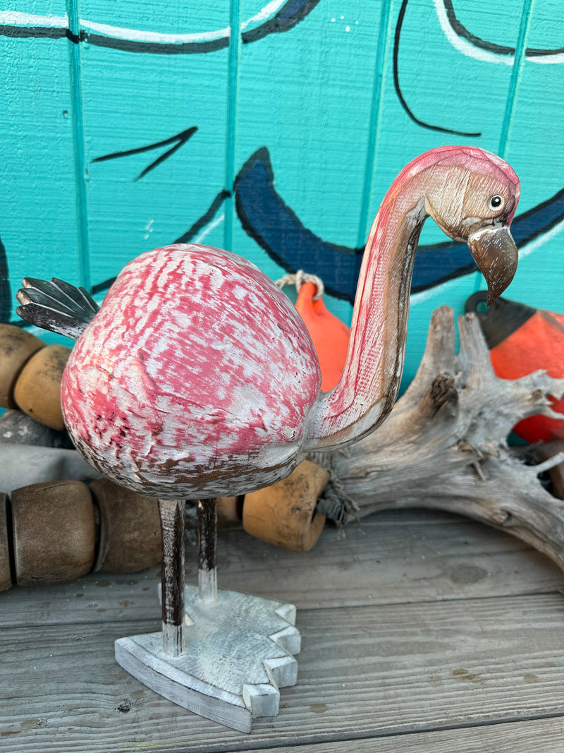 Pelican & Flamingo Coconut Statue