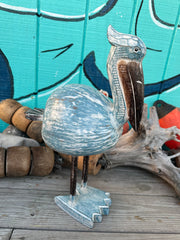 Pelican & Flamingo Coconut Statue