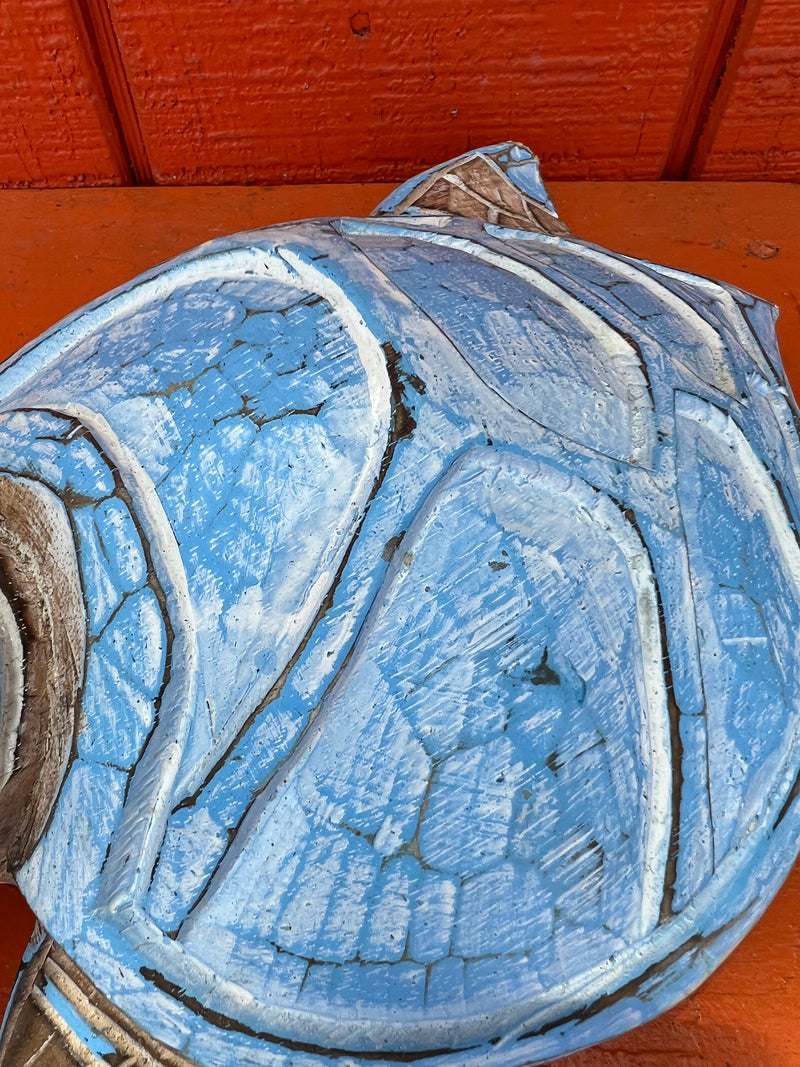Light Blue Wooden Turtle Wall Decor- 3 Sizes