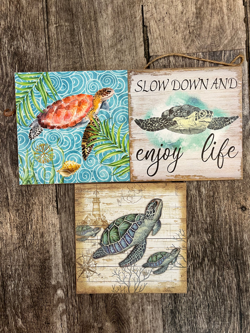 Small Sea Turtle Sign- 3 Styles
