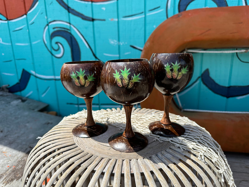 Coconut Cocktail Glasses with Pineapples