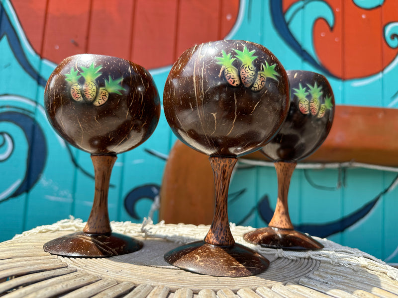 Coconut Cocktail Glasses with Pineapples