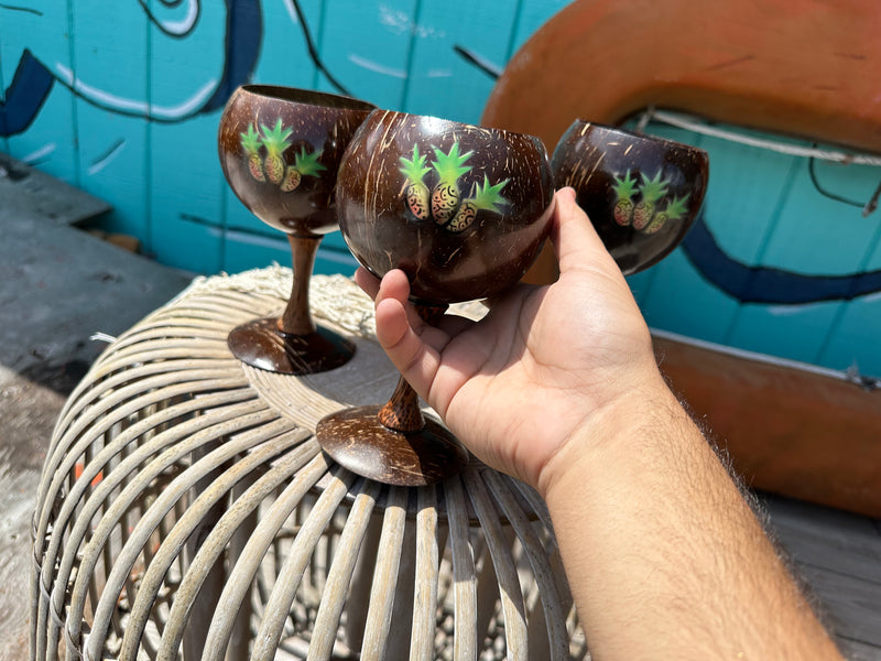 Coconut Cocktail Glasses with Pineapples