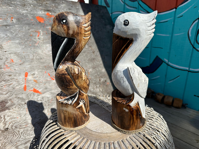 Wooden Pelican Statue- 2 Styles