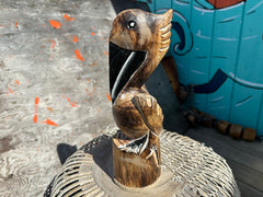 Wooden Pelican Statue- 2 Styles