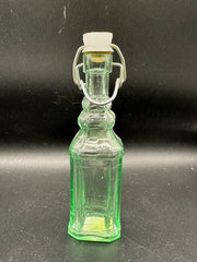 Vintage Green Glass Bottle with Swing Top Stopper 5x1.5