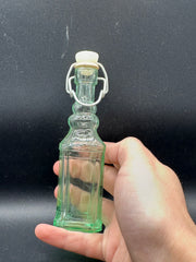 Vintage Green Glass Bottle with Swing Top Stopper 5x1.5