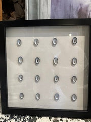 Black Shadowbox Frame with Blue Limpet Shells, Made to order