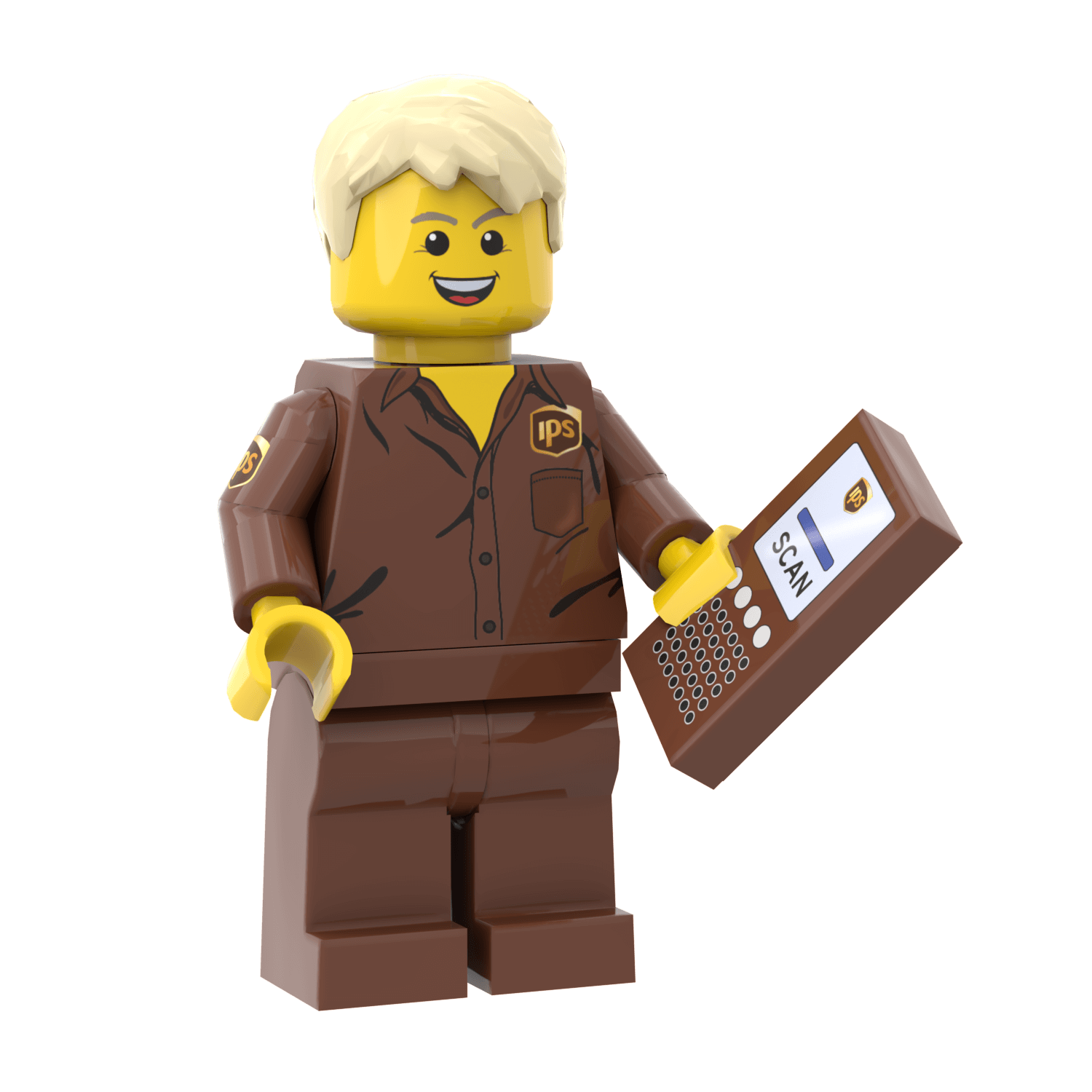 IPS Delivery Driver (Male) -  Custom Printed Minifig - Made Using LEGO® Parts