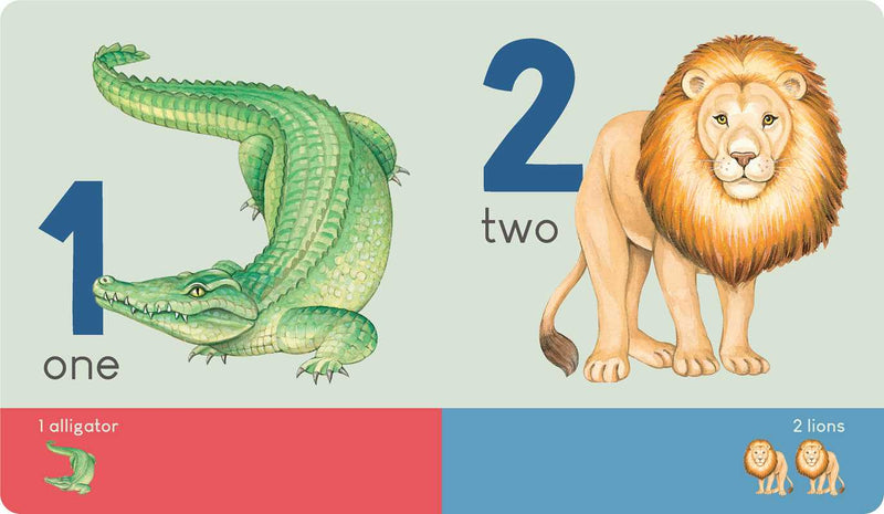 Inside Pages Showing Counting from One to Two with Animals