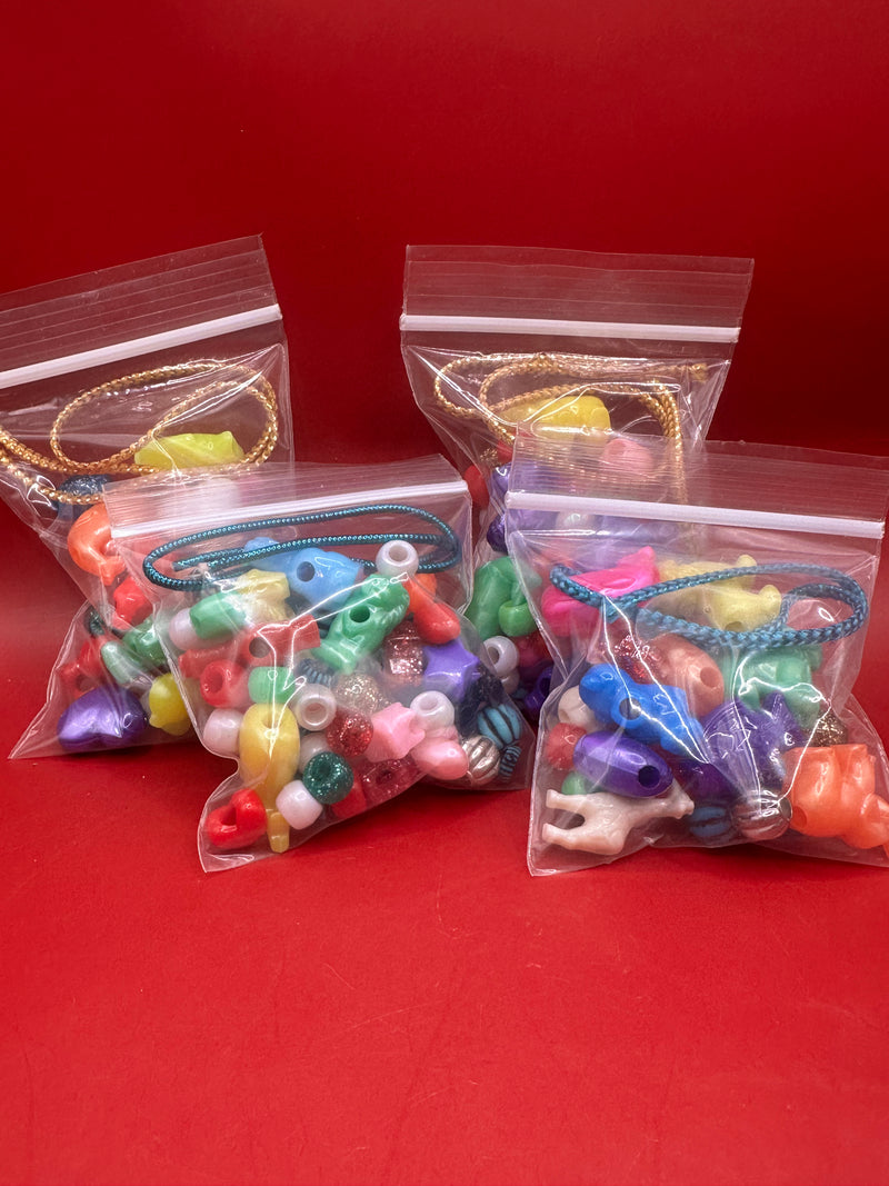 Multiple bead bags with cord – kids bracelet craft kit