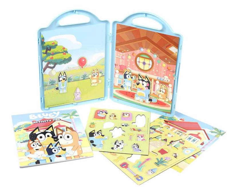 Children's puzzle set with cartoon characters and colorful illustrations on a white background