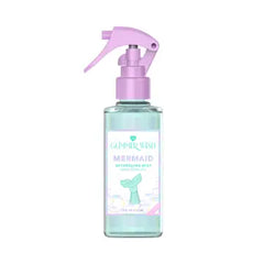 Mermaid Hair Detangling Mist spray bottle with tropical teal and pink label.