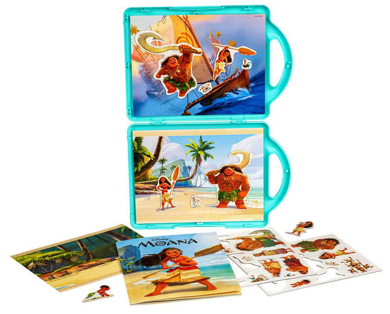 Toy set with character cards and a carrying case on a white background