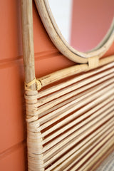 Cane Mirror with Towel Holder