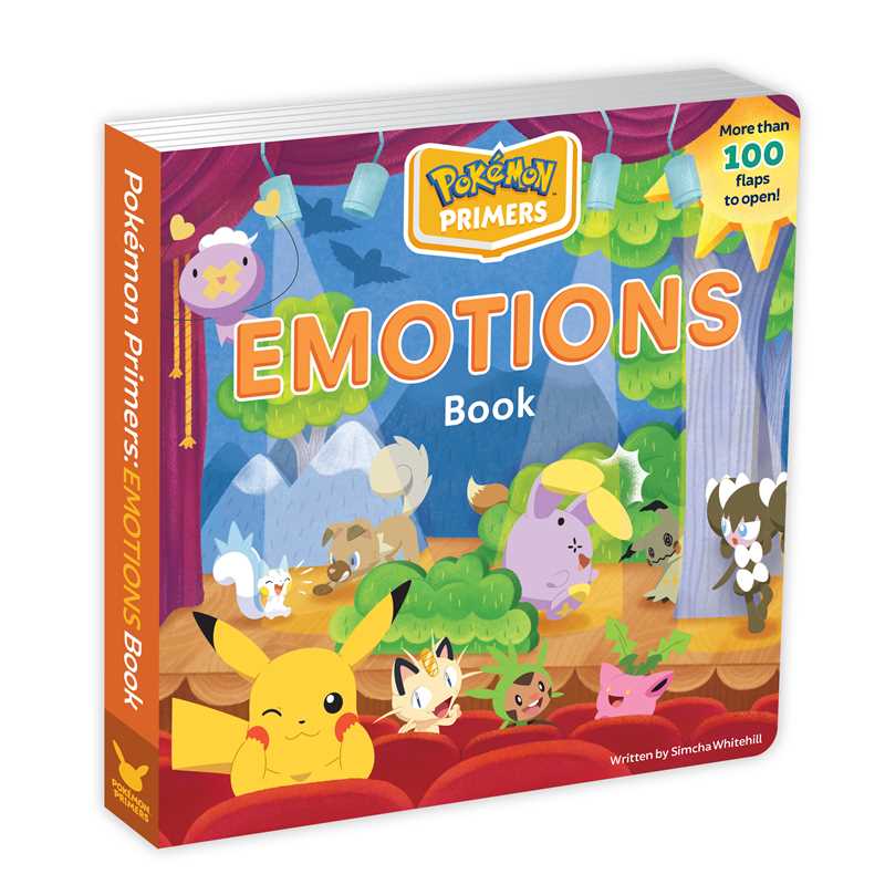 Pokémon 'Emotions' book with colorful cover featuring Pokémon characters.