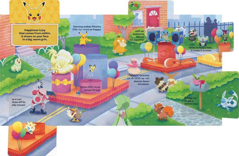 Illustration of a park scene with various animated characters and objects.