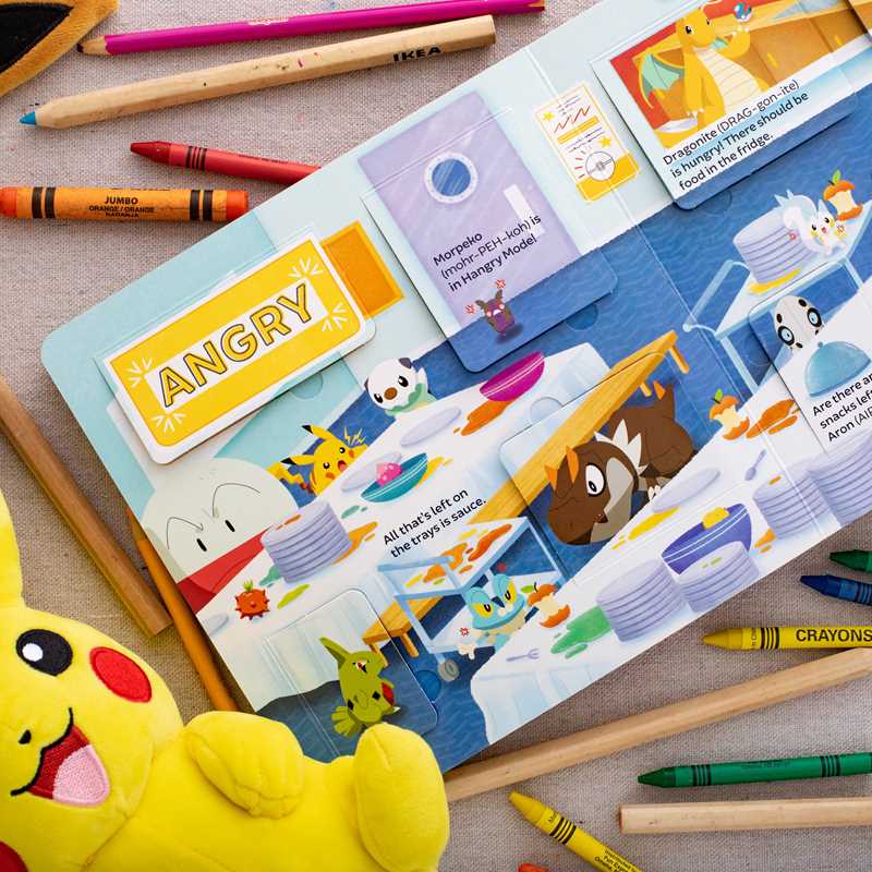 Children's book with colorful illustrations and crayons on a textured surface