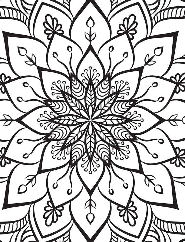 Black and white intricate mandala design