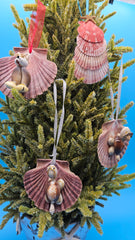 Choice of handmade scallop christmas ornaments