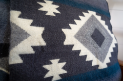 Andean Alpaca Wool Blanket - Midnight