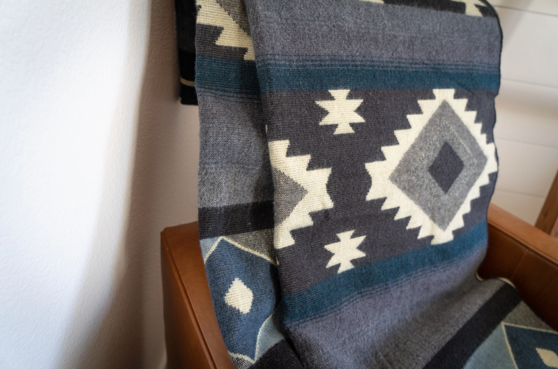 Andean Alpaca Wool Blanket - Midnight