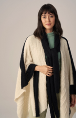 Boucle Alpaca Cape | Knitted Alpaca Shawl | Fall | Winter