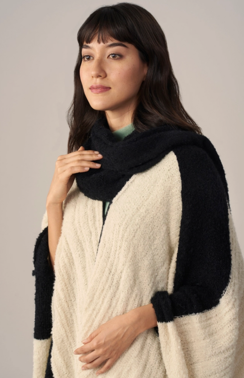 Boucle Alpaca Cape | Knitted Alpaca Shawl | Fall | Winter