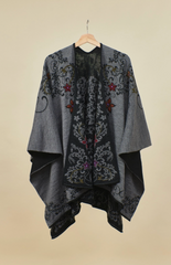 Reversible Alpaca Cape | Hand Embroidery | Shawl