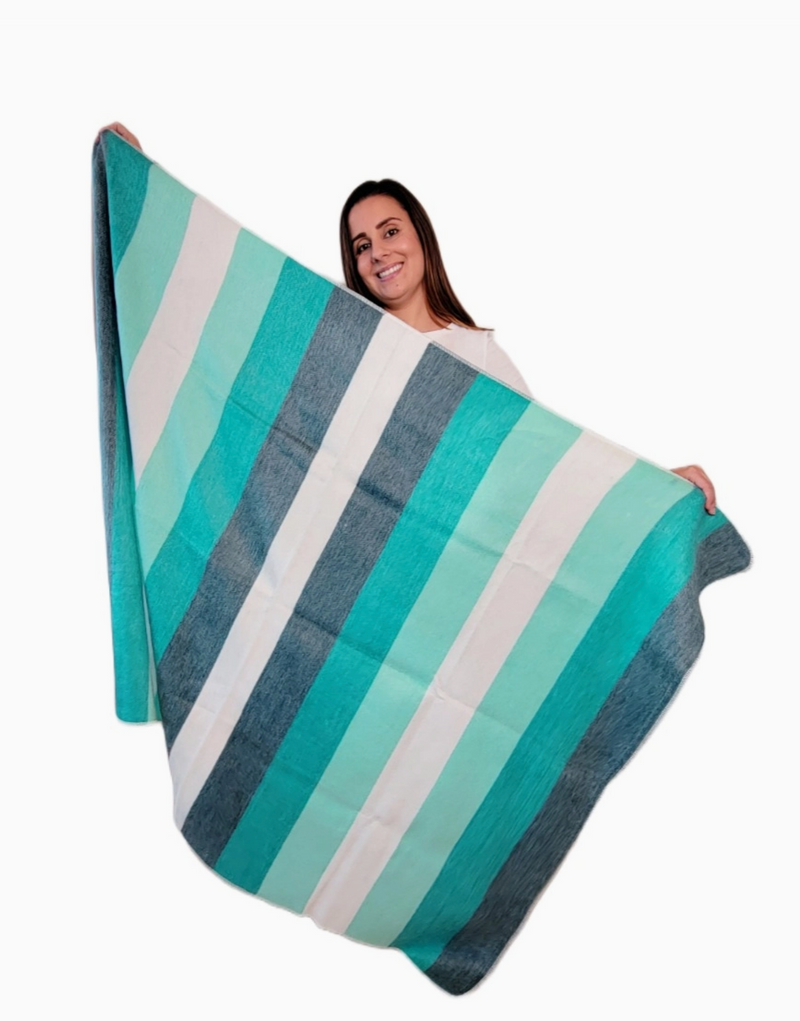 Agua Marina - Alpaca Wool Throw Blanket