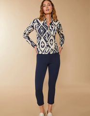 Nora Half-Zip Top Bascom Ikat