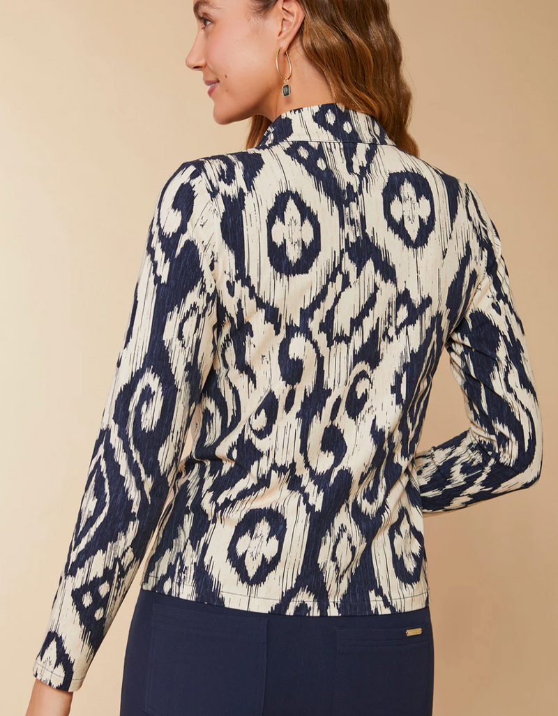 Nora Half-Zip Top Bascom Ikat