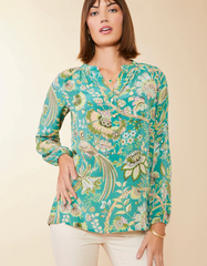 Cora Silk Blouse Mystic Moss Bird