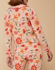 Pajama Top Botanic Garden Boho Floral Peach