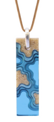 Islands Necklace – Aqua & Ultramarine Resin and Sand Pendant by BoldB