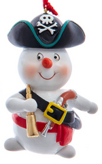 Christmas Ornament - Beach Pirate Snowman Coastal Holiday Decor 4