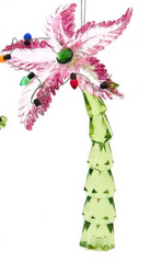 Christmas Palm Tree Ornament – Coastal Holiday Decor Pink & Green