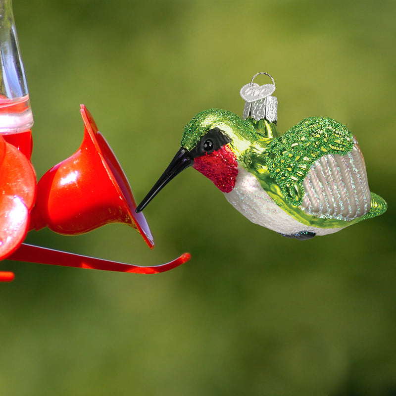 Hummingbird Glass Ornament