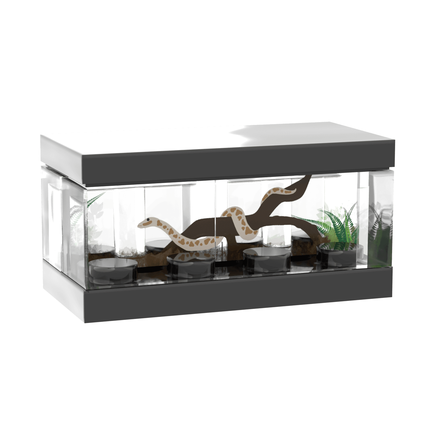 Snake Terrarium - Minifig Scale - Custom Printed - Made Using LEGO® Parts