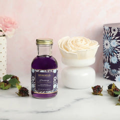 A display featuring the Spongelle Blackberry diffuser Oil.