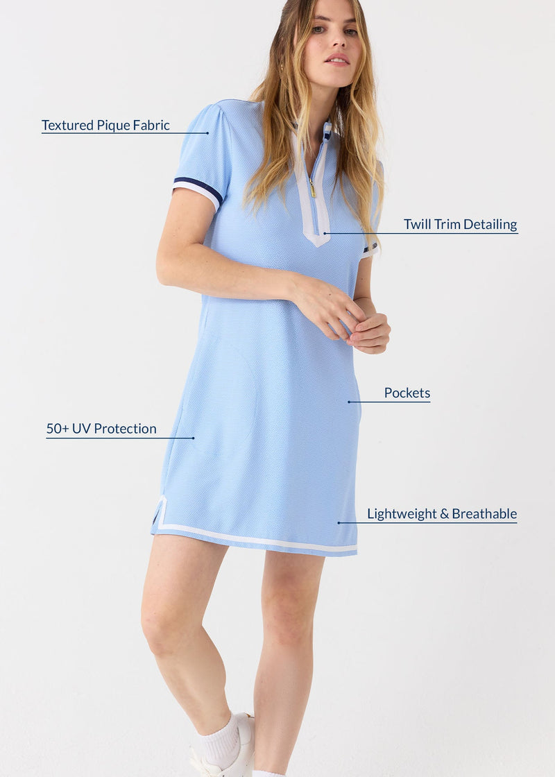 Light Blue Short Sleeve Sport Dress