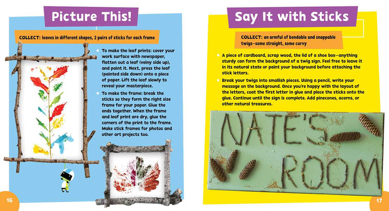 Educational page from a book with craft activities and text instructions.