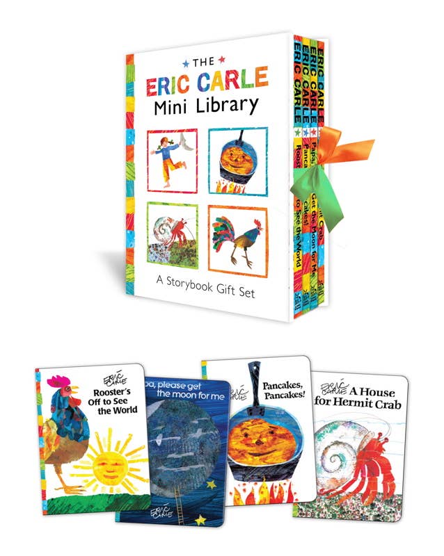 The Eric Carle Mini Library with four books displayed in front on a white background