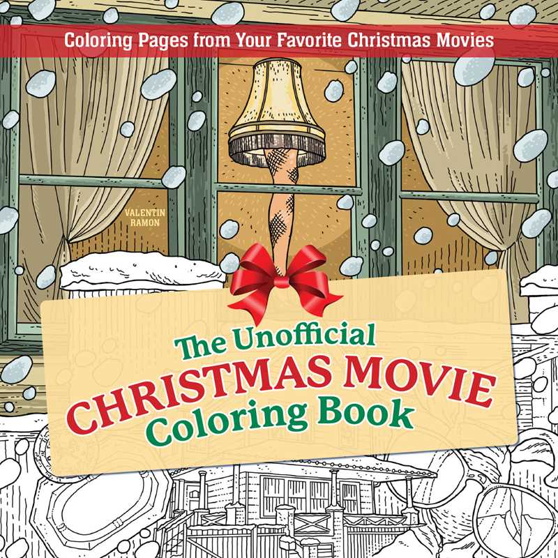 Cover of 'The Unofficial Christmas Movie Coloring Book' with a festive design.