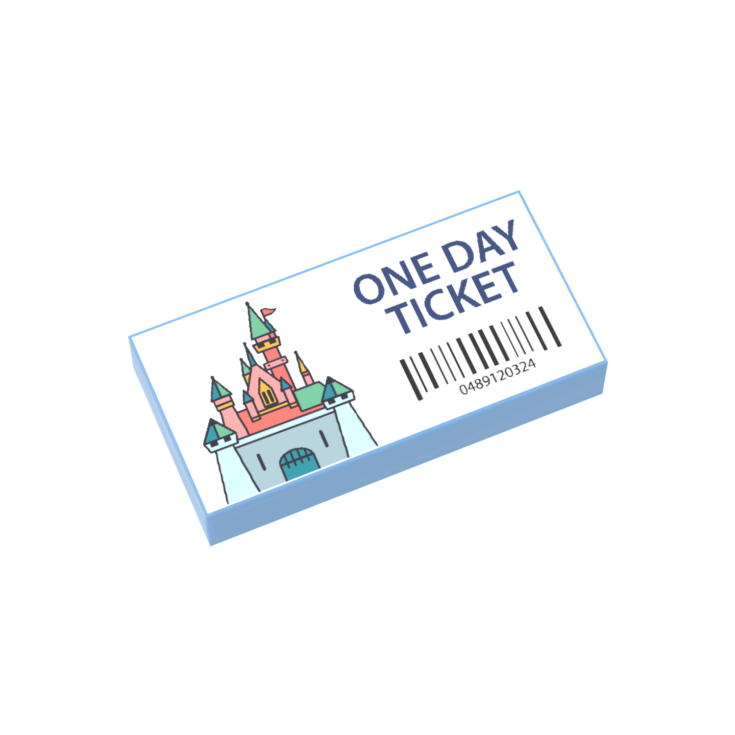 Theme Park Ticket - Custom Printed - Made Using a LEGO® Part